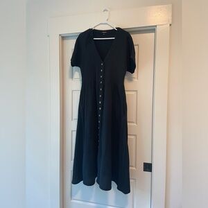 Madewell Black Cotton Gauze Maxi Dress with Pockets!